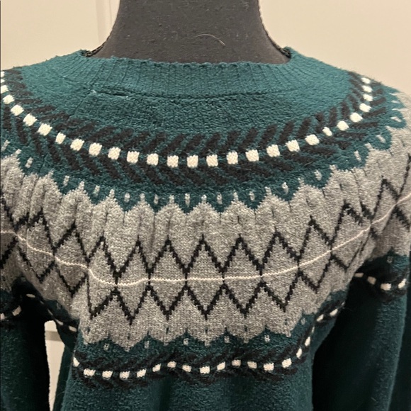 WEATHERPROOF Green Fair Isle Sweater Size XS - Picture 6 of 7